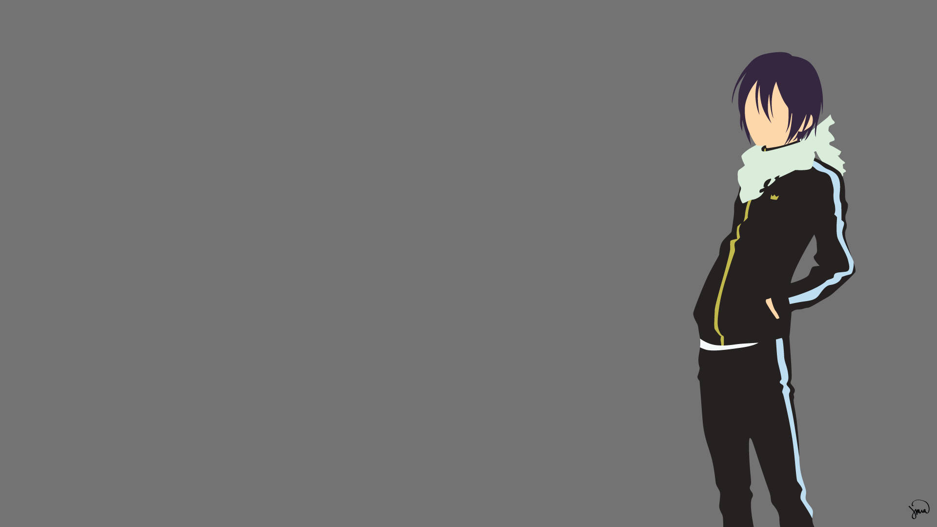 Yato Noragami Minimalistiese Anime Muurpapier