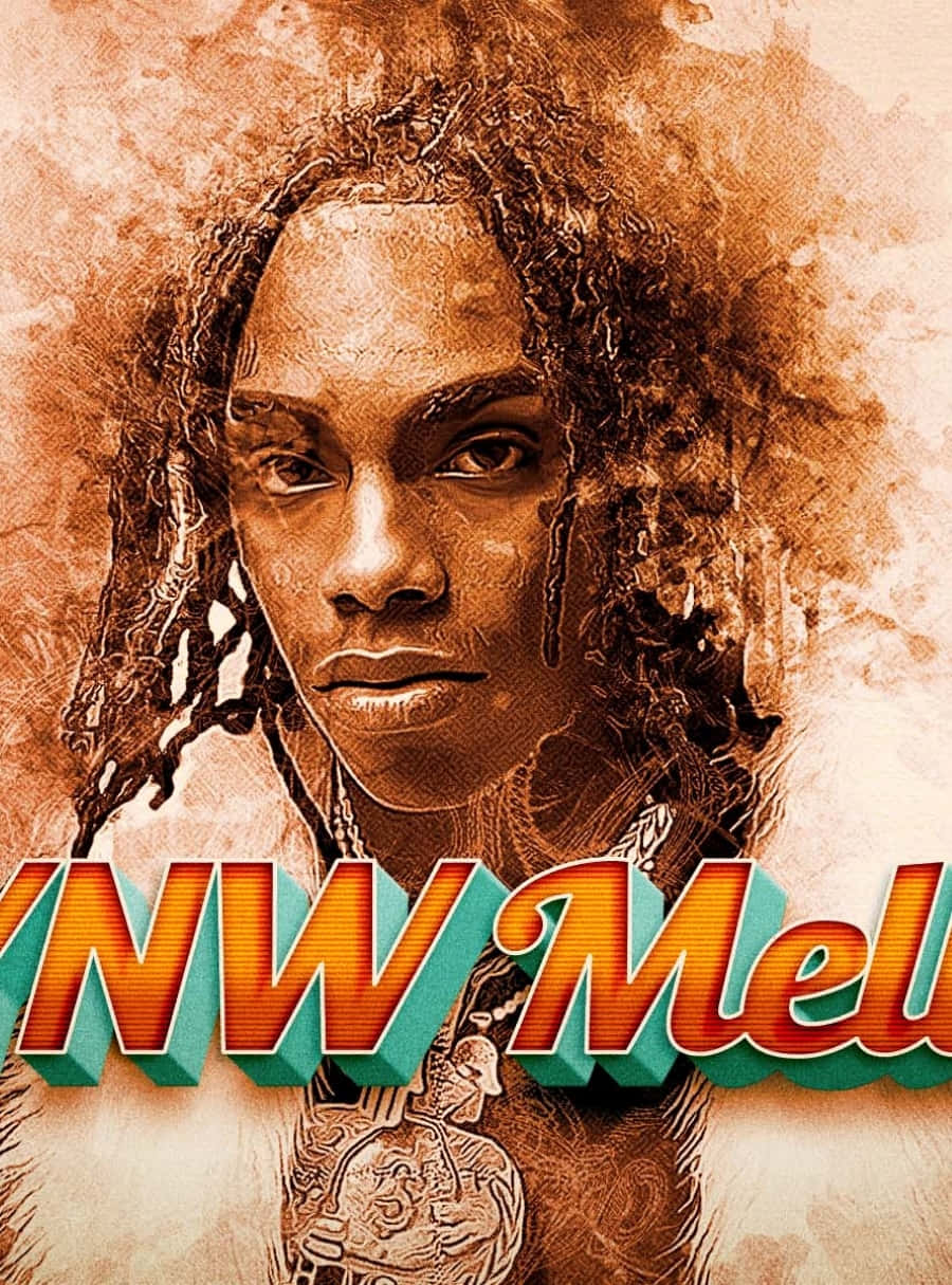 YNW Melly Geanimeerde Illustrasie Muurpapier