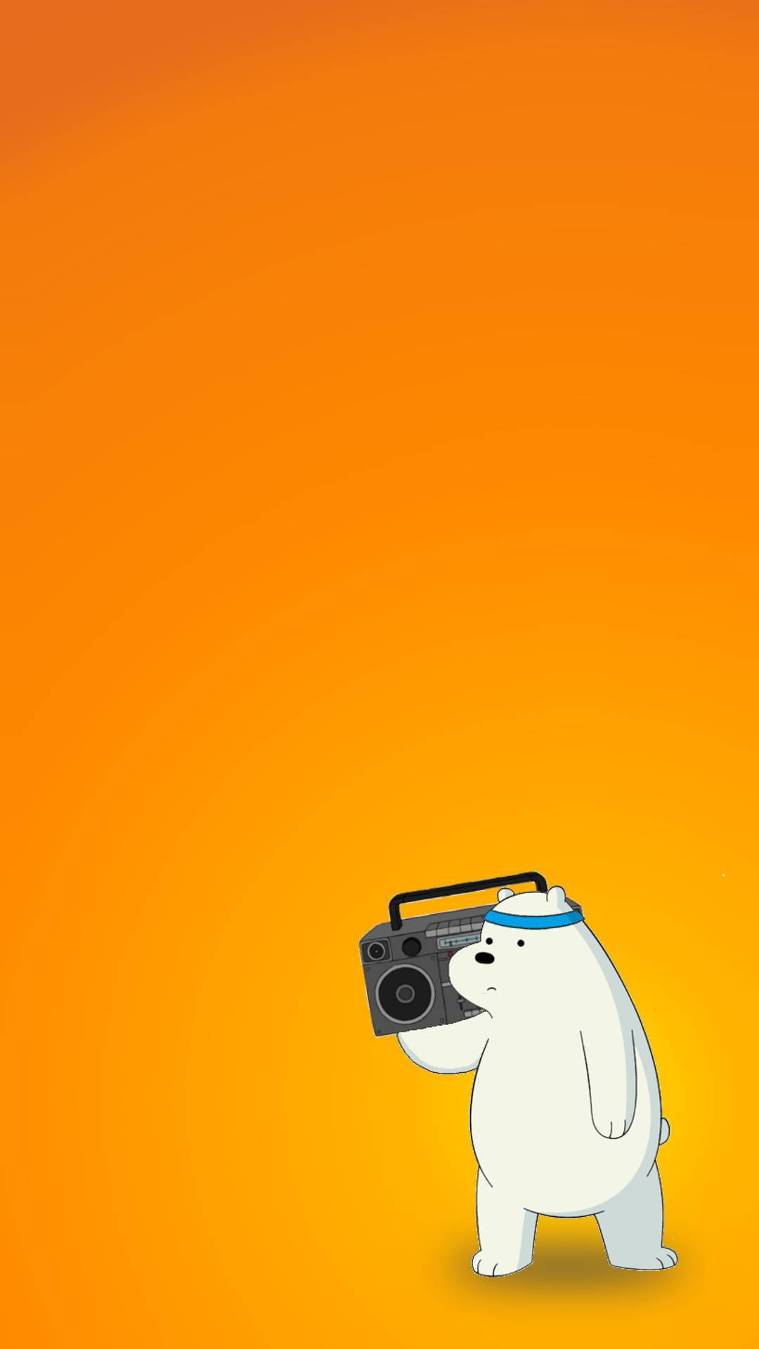 Ysbeer Ons Kaalbere Boombox Oranje Estetika Muurpapier