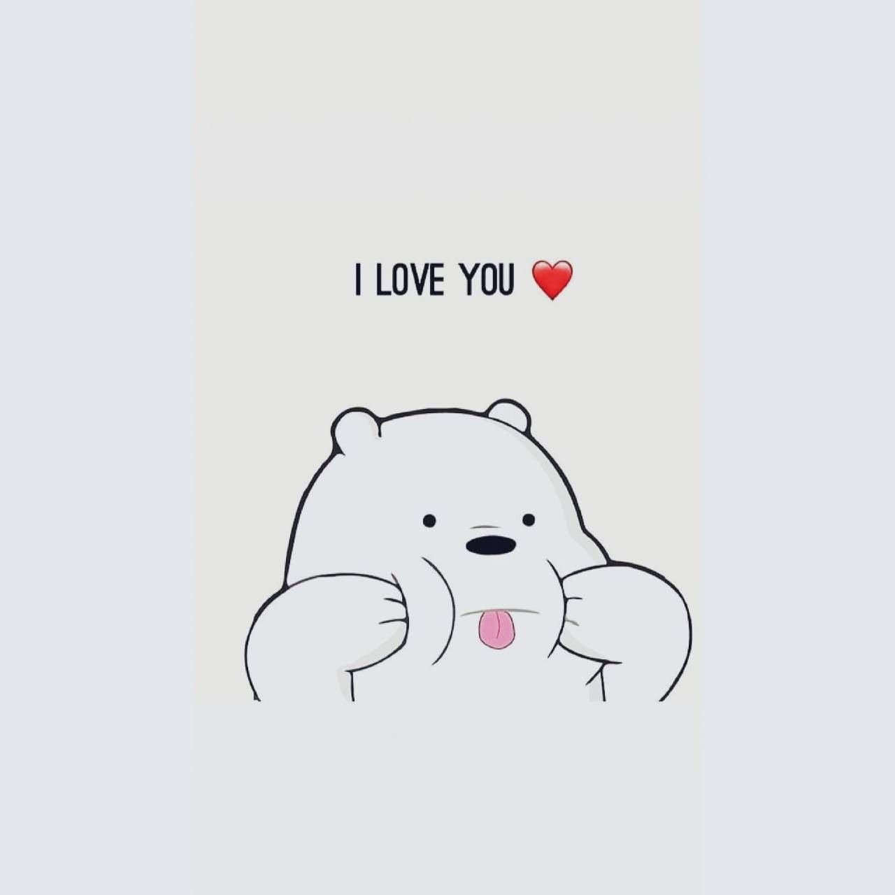 Ysbeer Prente Ek is Lief vir Jou Muurpapier