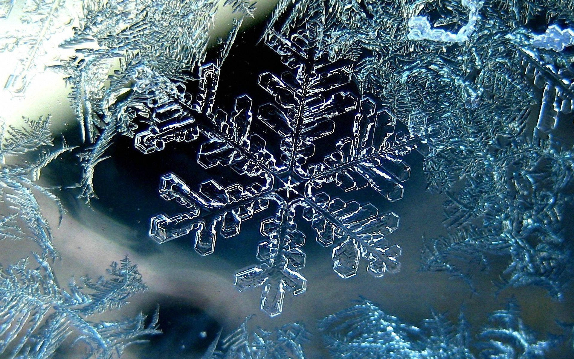 Yskristal Sneeuvlok Muurpapier