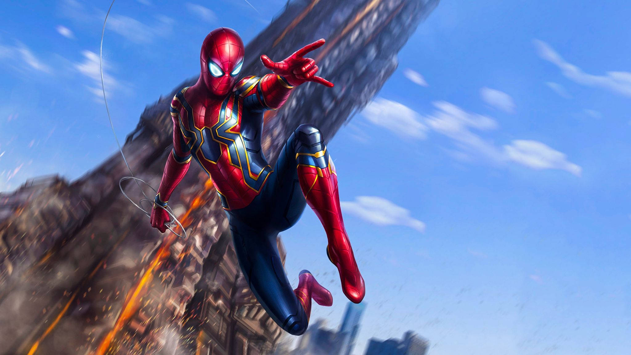 Ysterspinnekop Spiderman Strookprent Muurpapier