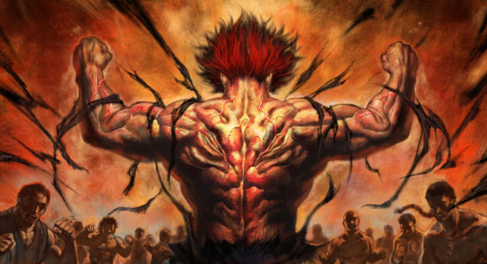 Yujiro Hanma Anime Bureaublad Muurpapier