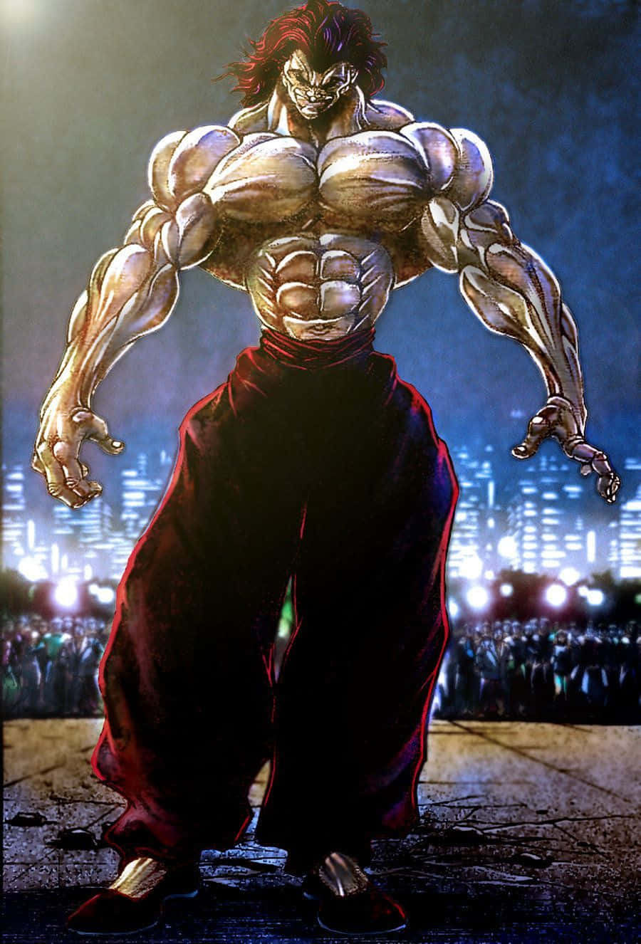 Yujiro Hanma van Baki die Vegter Muurpapier