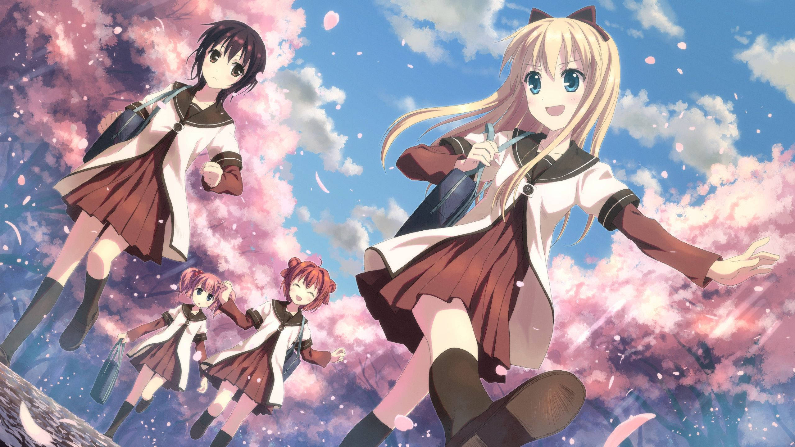 Yuru Yuri Anime Lesbies Muurpapier