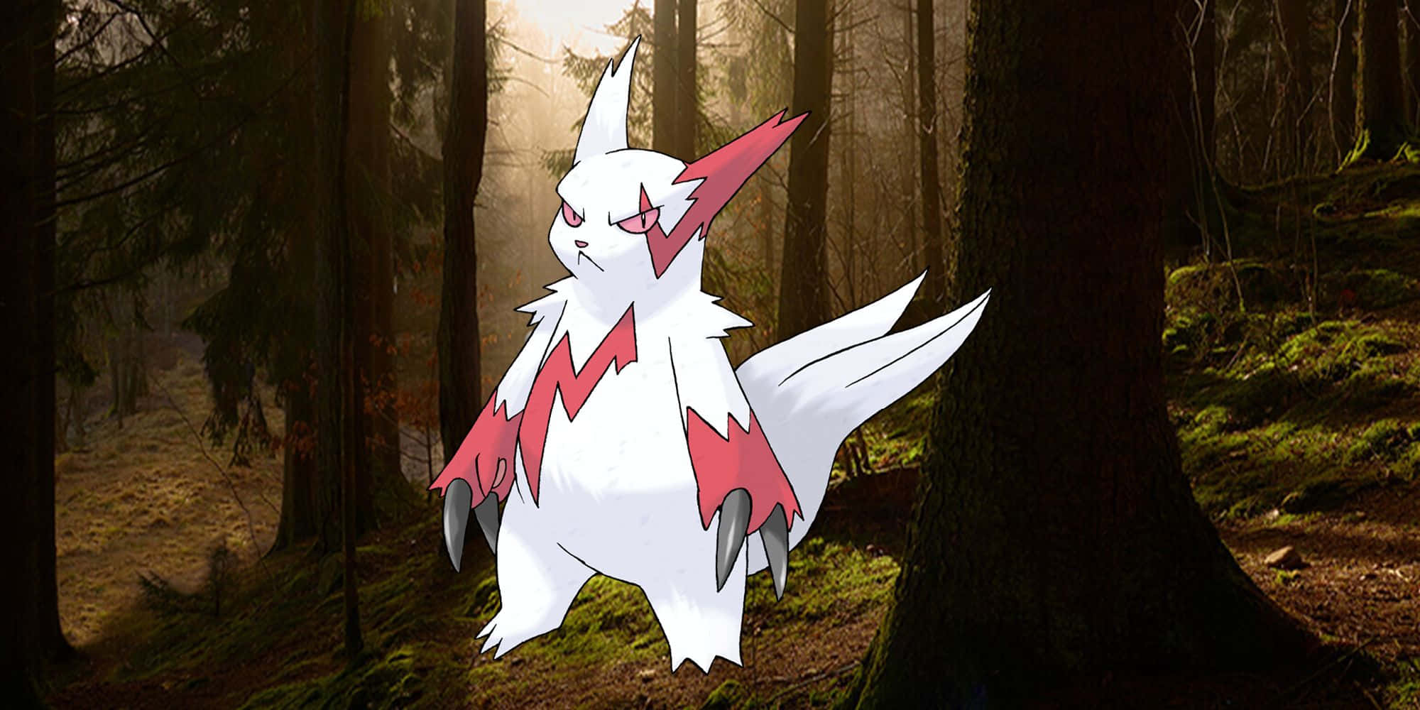 Zangoose in die Donker Bos Muurpapier