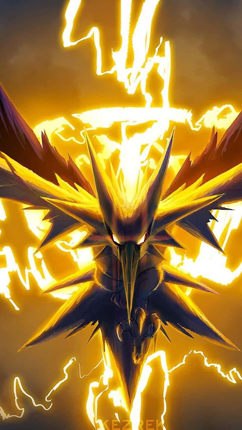 Zapdos met Weerligstrale Muurpapier