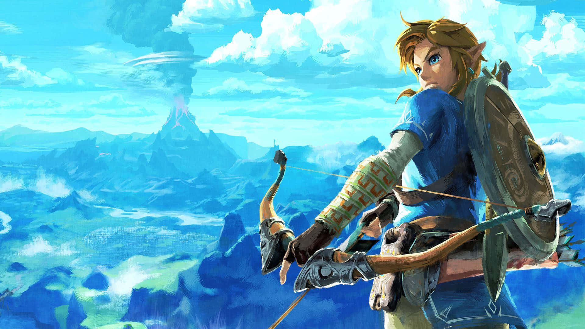 Zelda Botw Link Teken Sy Boog Muurpapier
