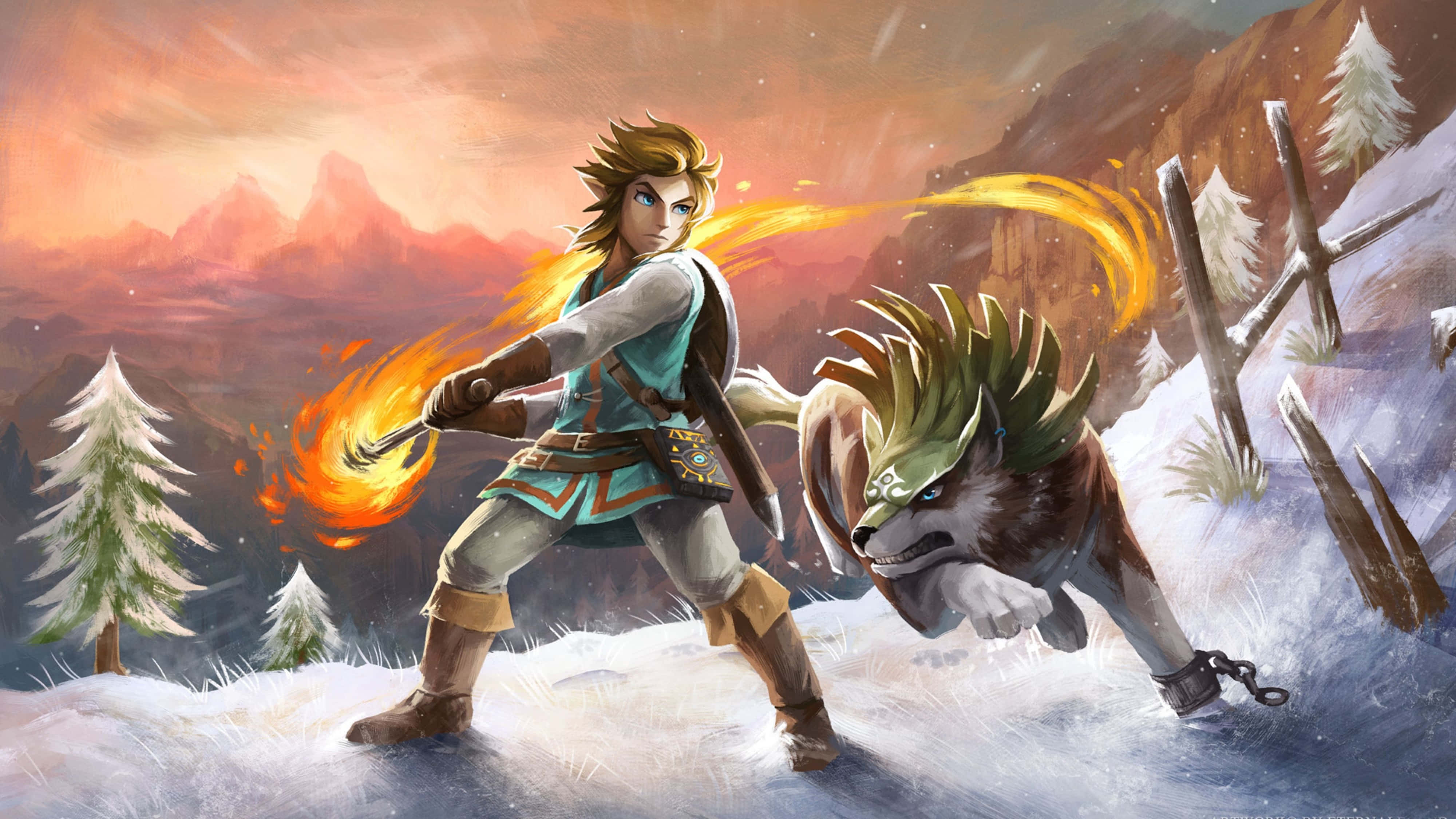 Zelda Breath Of The Wild 4K Diertemming Muurpapier