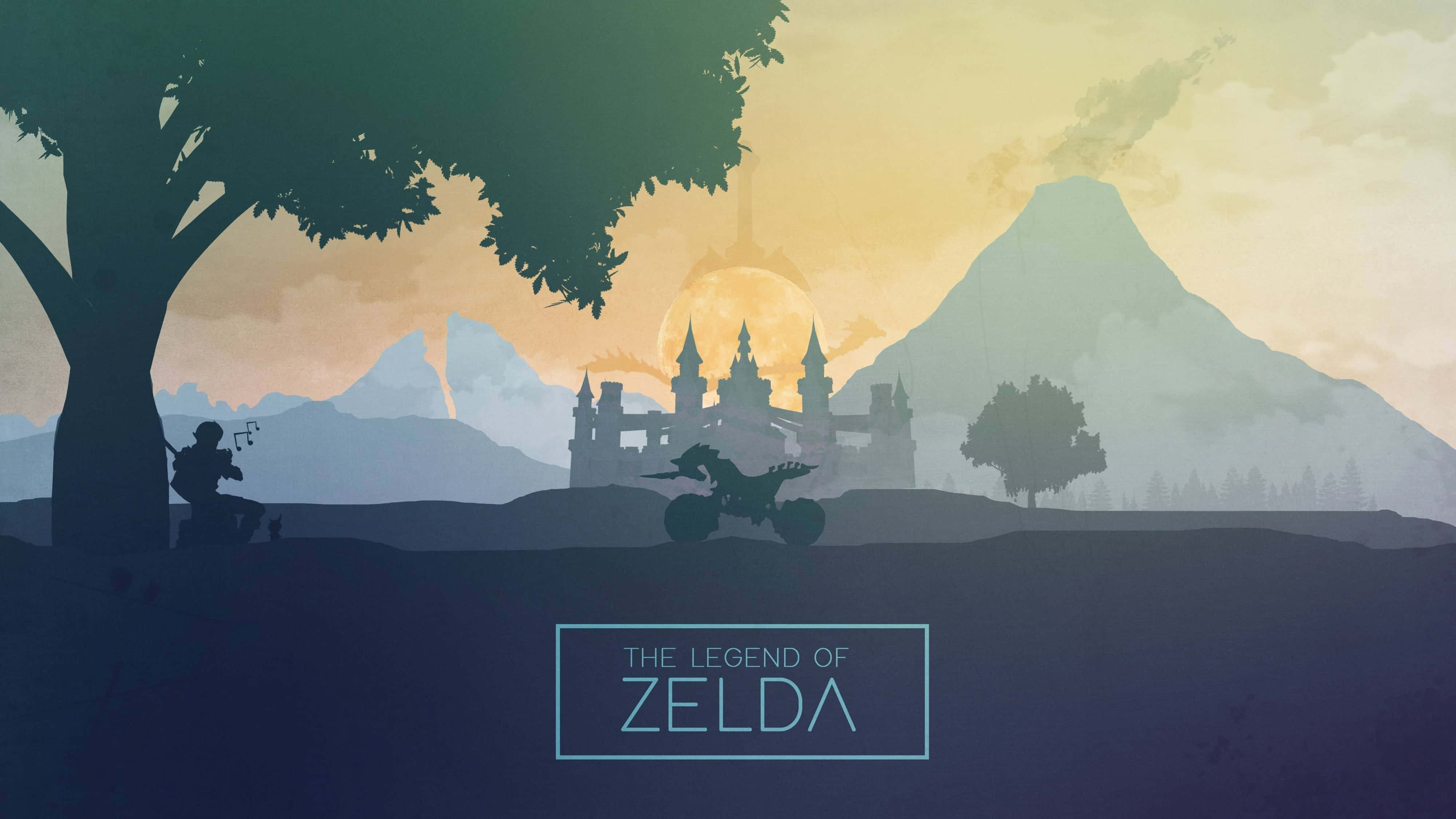 Zelda Breath Of The Wild 4K Laagkuns Muurpapier