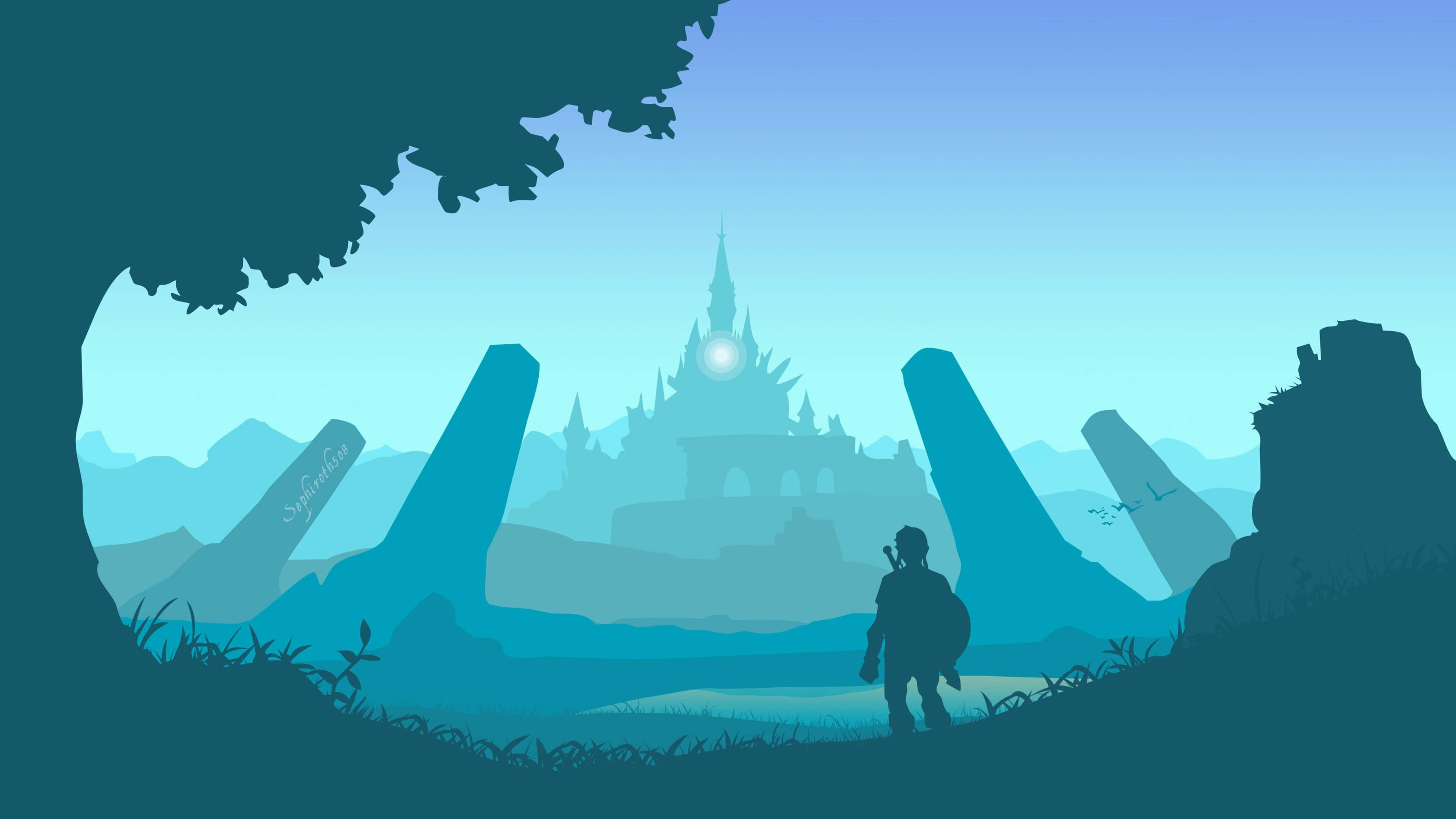 Zelda Breath of the Wild 4K Kasteel Muurpapier
