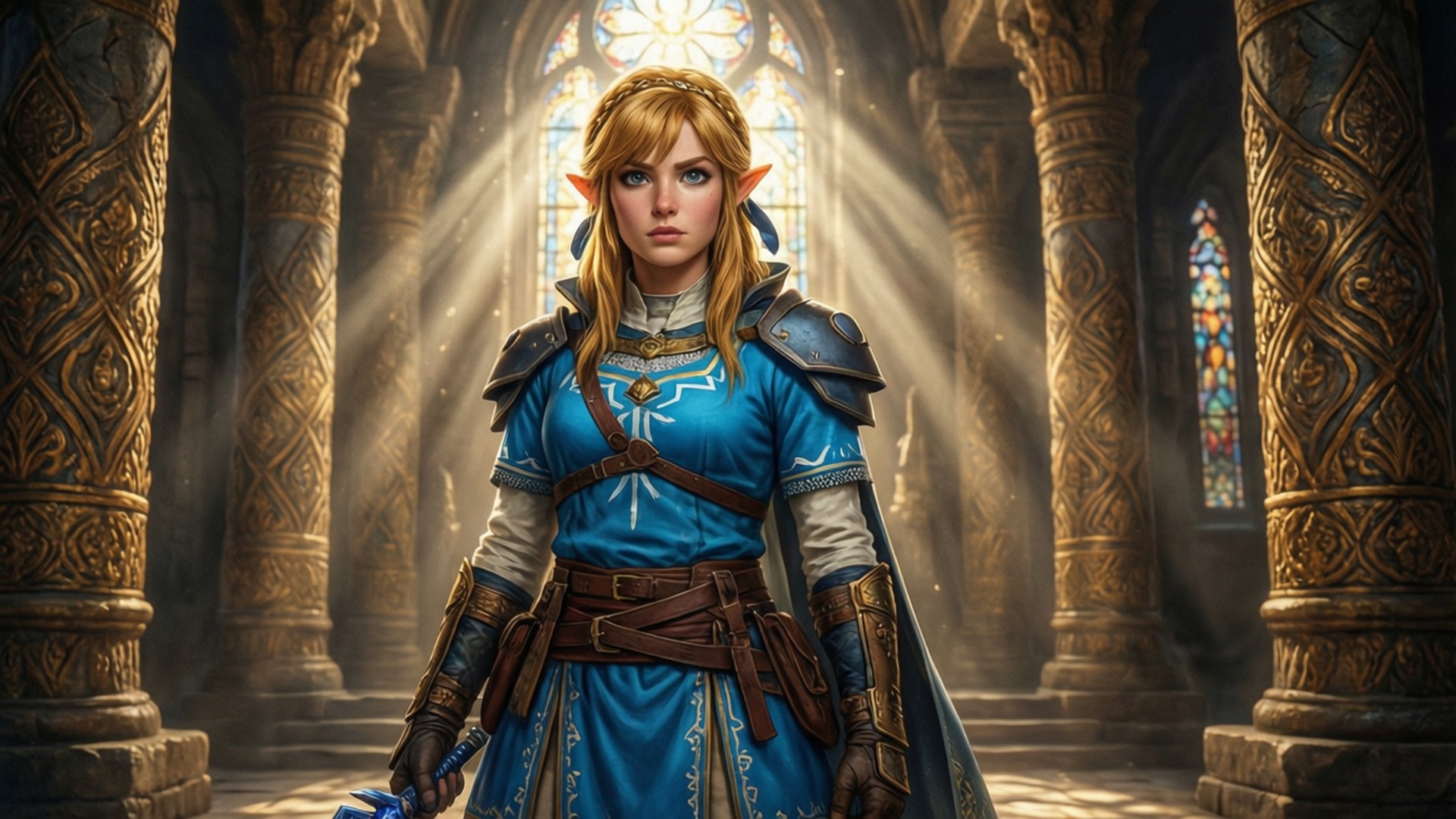 Zelda in die Heilige Tempel Muurpapier