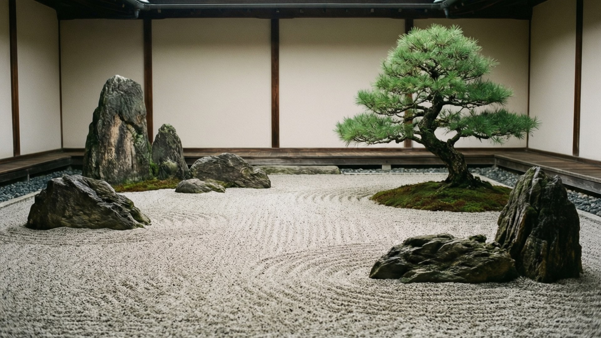 Zen Tuin Vrede Muurpapier