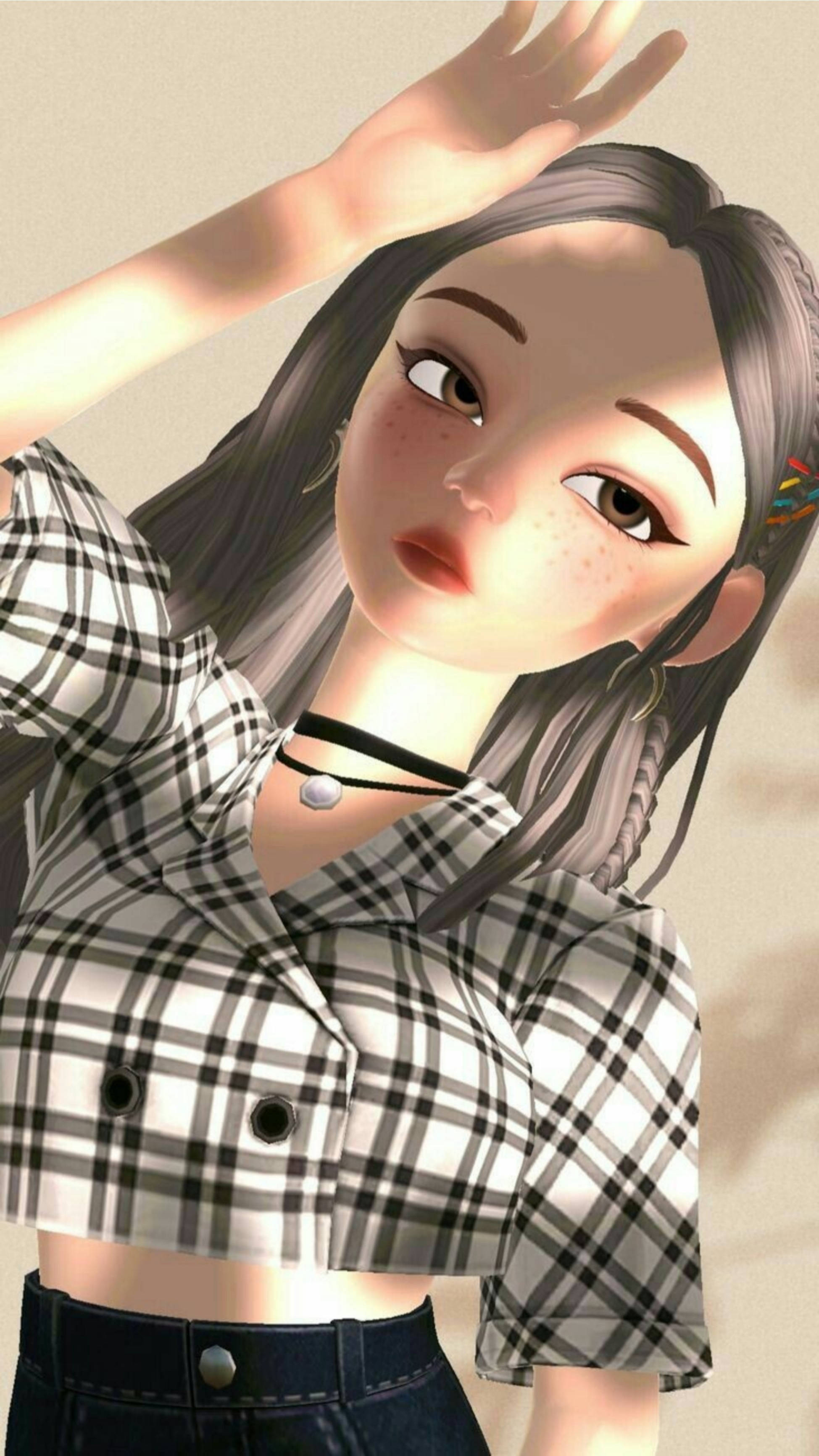 Zepeto Estetiese Silhoeëtmeisie Muurpapier
