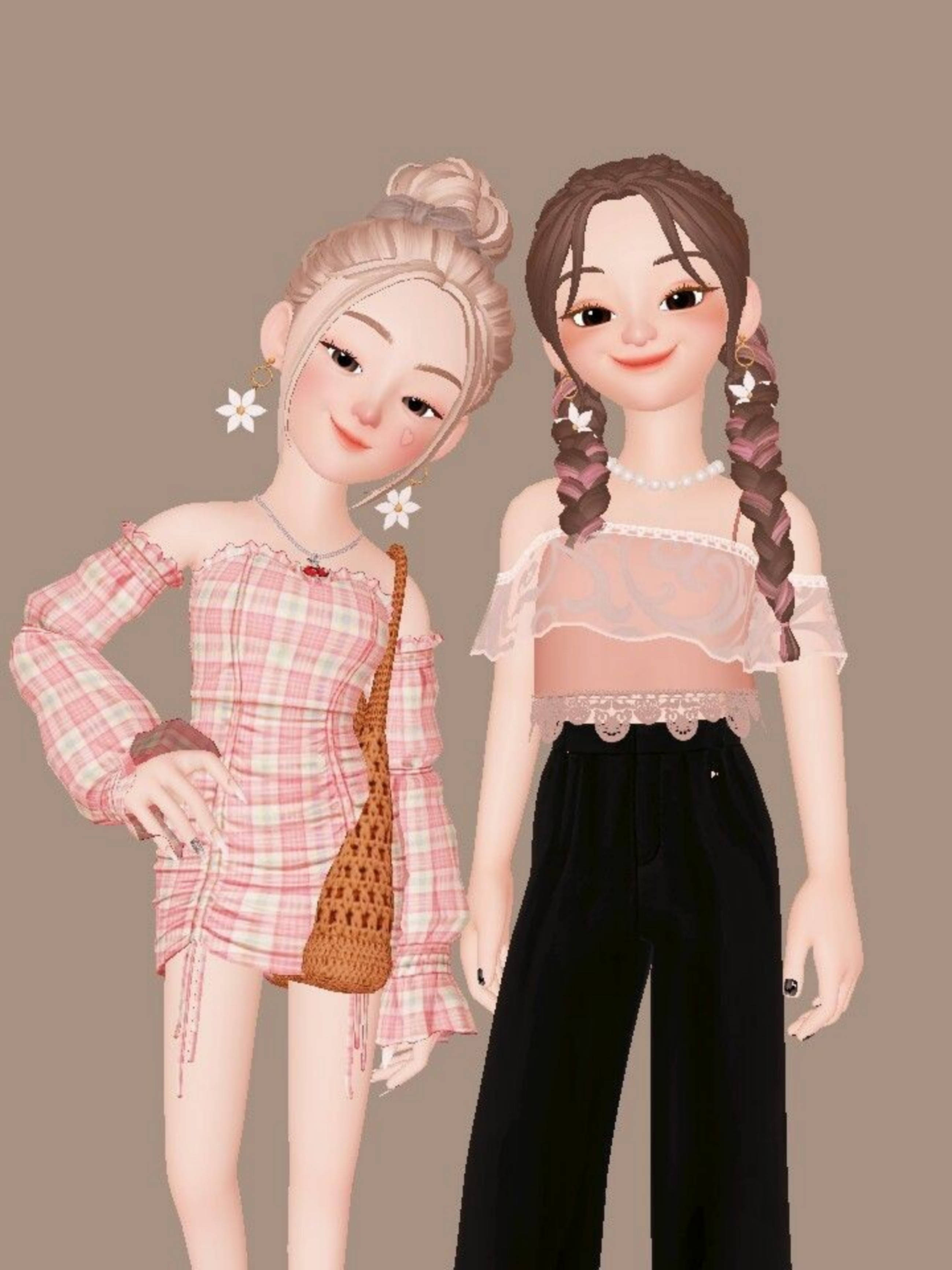 Zepeto Modieuse Strokiesmeisies Muurpapier