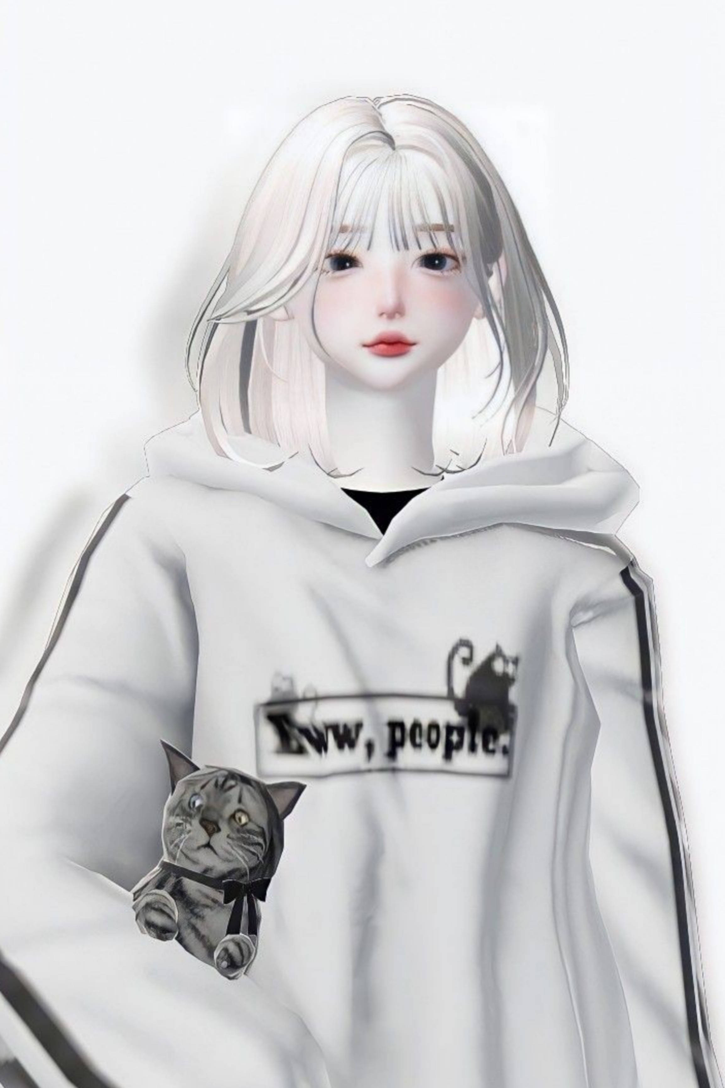 Zepeto Wit Estetiese Meisie Muurpapier