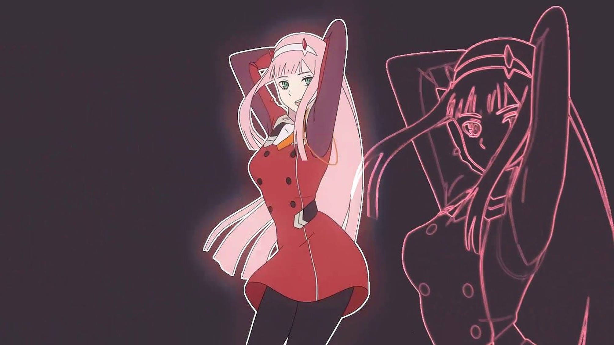 Zero Two Anime Dans Muurpapier