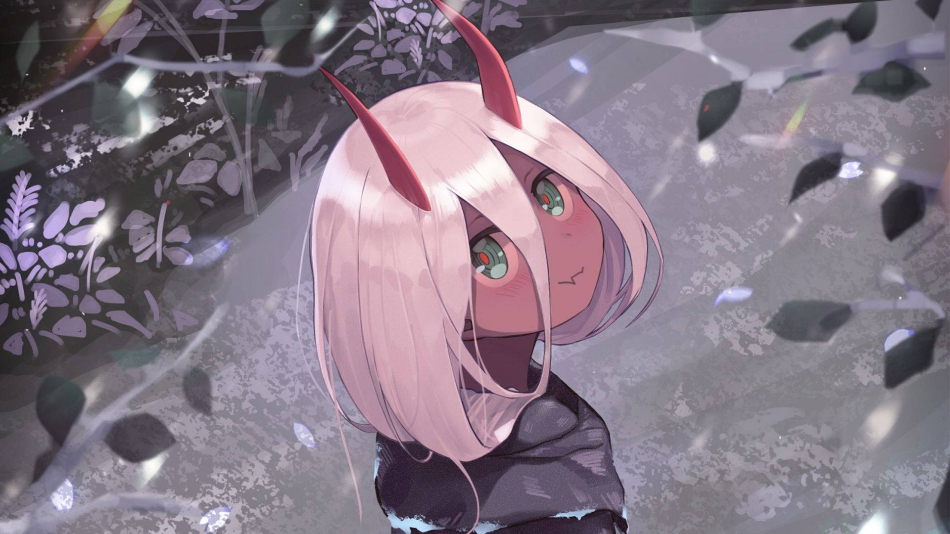 Zero Two Oulike Anime Meisie PFP Fan-Kuns Muurpapier