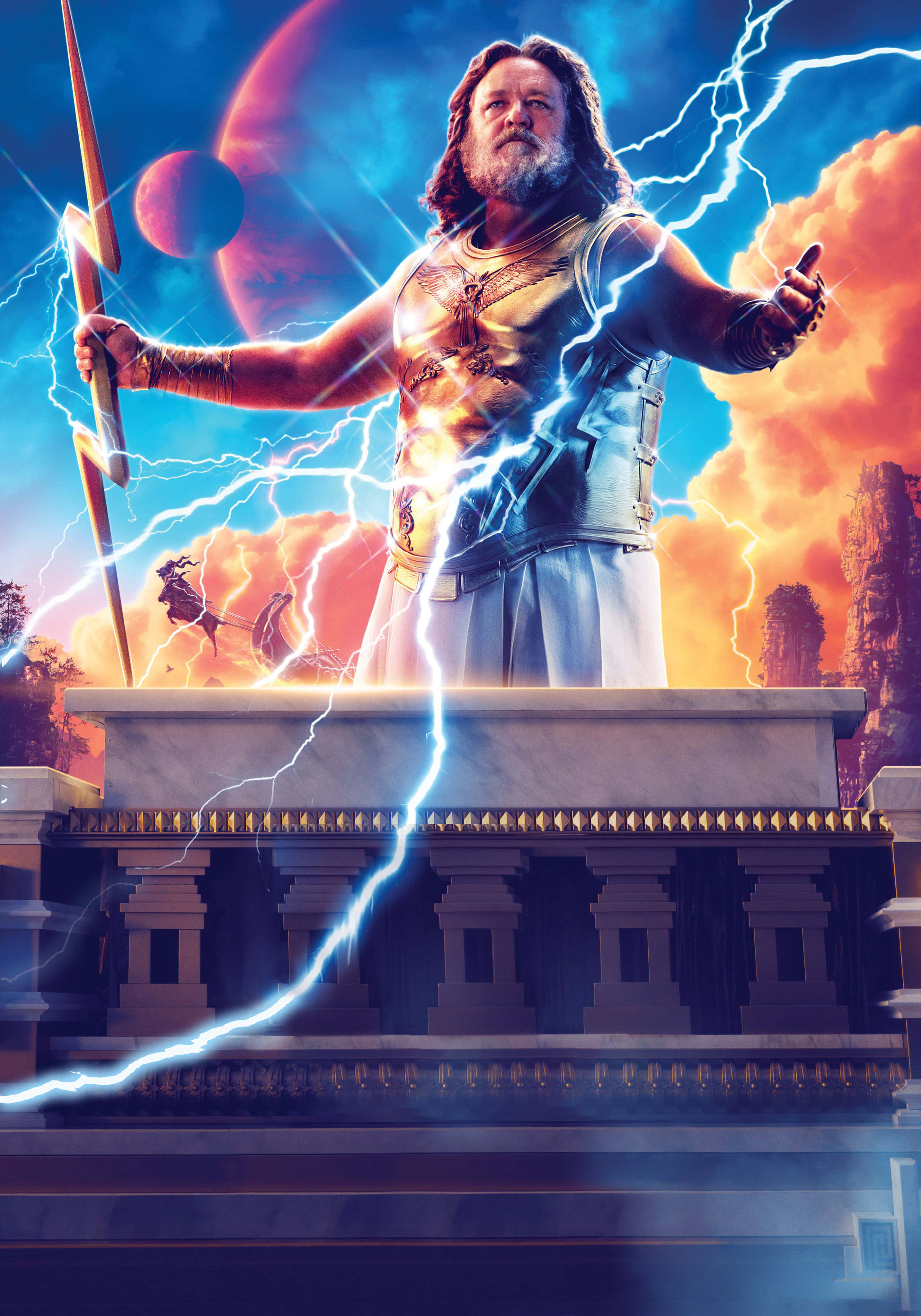 Zeus, die God van Weerlig, wat oor die Hemel Heers Muurpapier