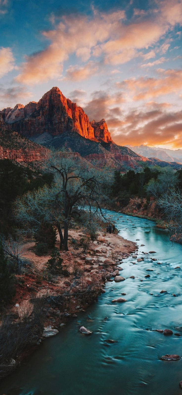 Zion Narrows-gedeelte van Zion Nasionale Park Muurpapier