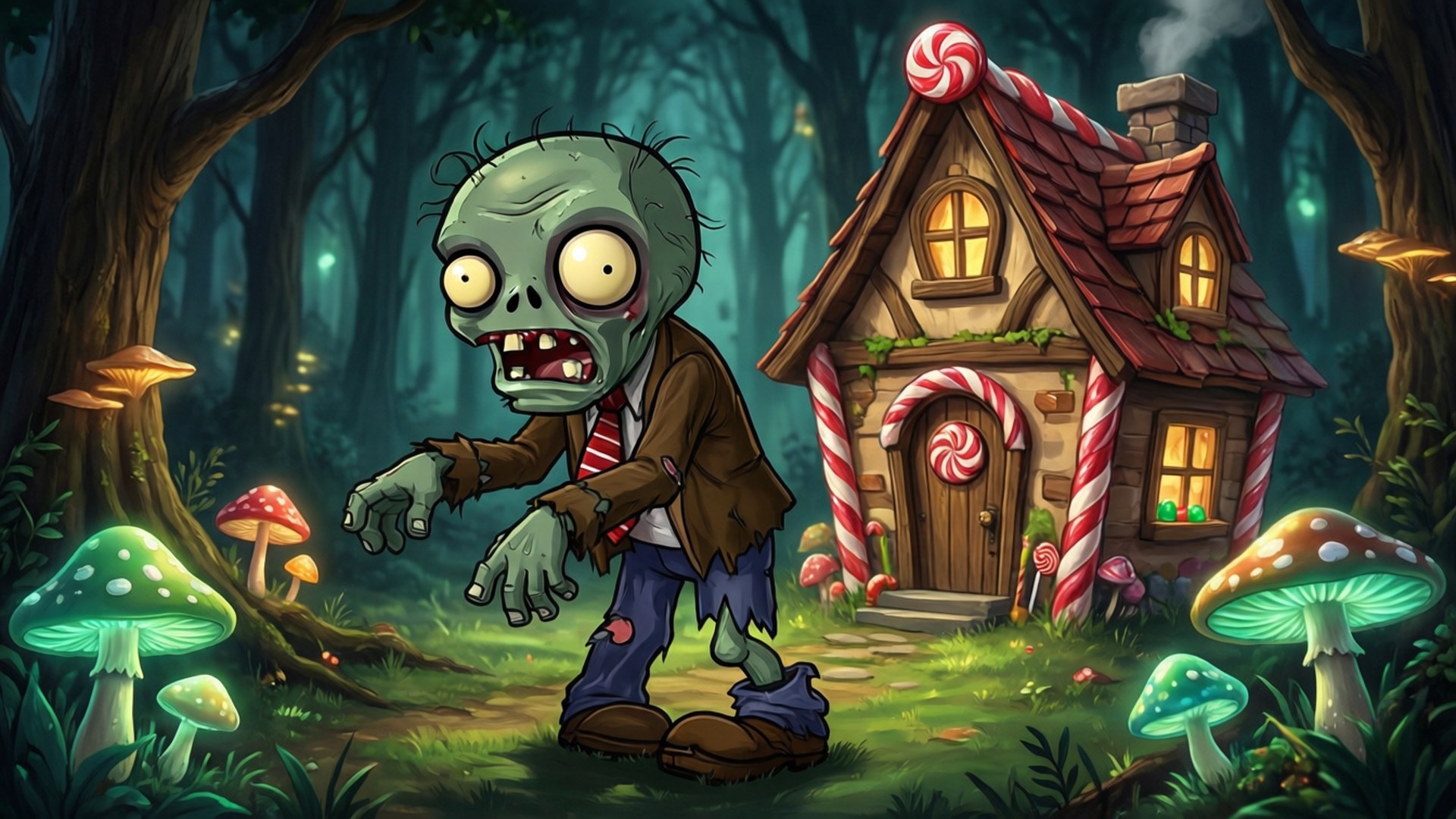Zombie Kindertjie Lekkerhuis Muurpapier
