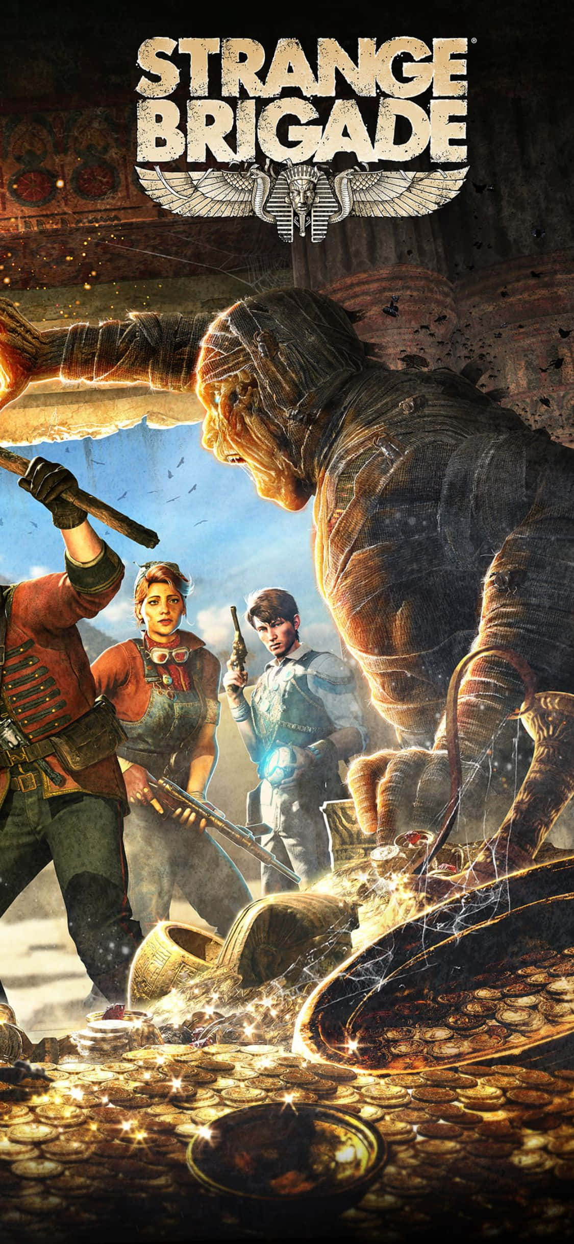 Zombie wat Skatte Bewaak iPhone X Strange Brigade Agtergrond Muurpapier