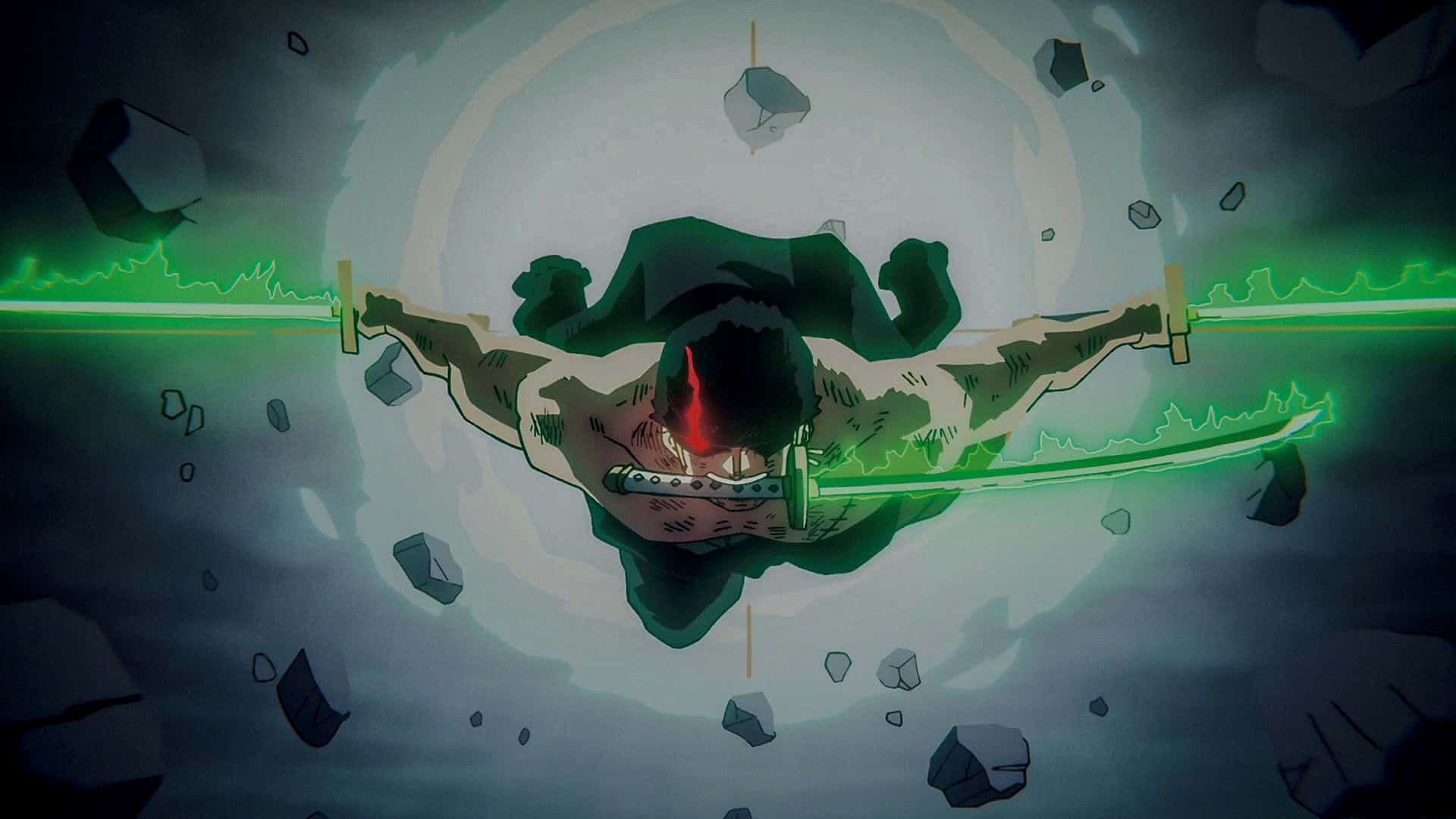 Zoro,One Piece,Wano,Haki,Anime,Green,King — One Piece Muurpapier