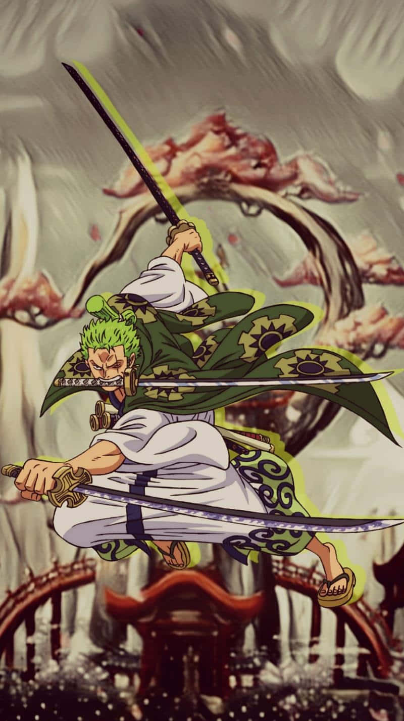 Zoro Wano in geveg Muurpapier