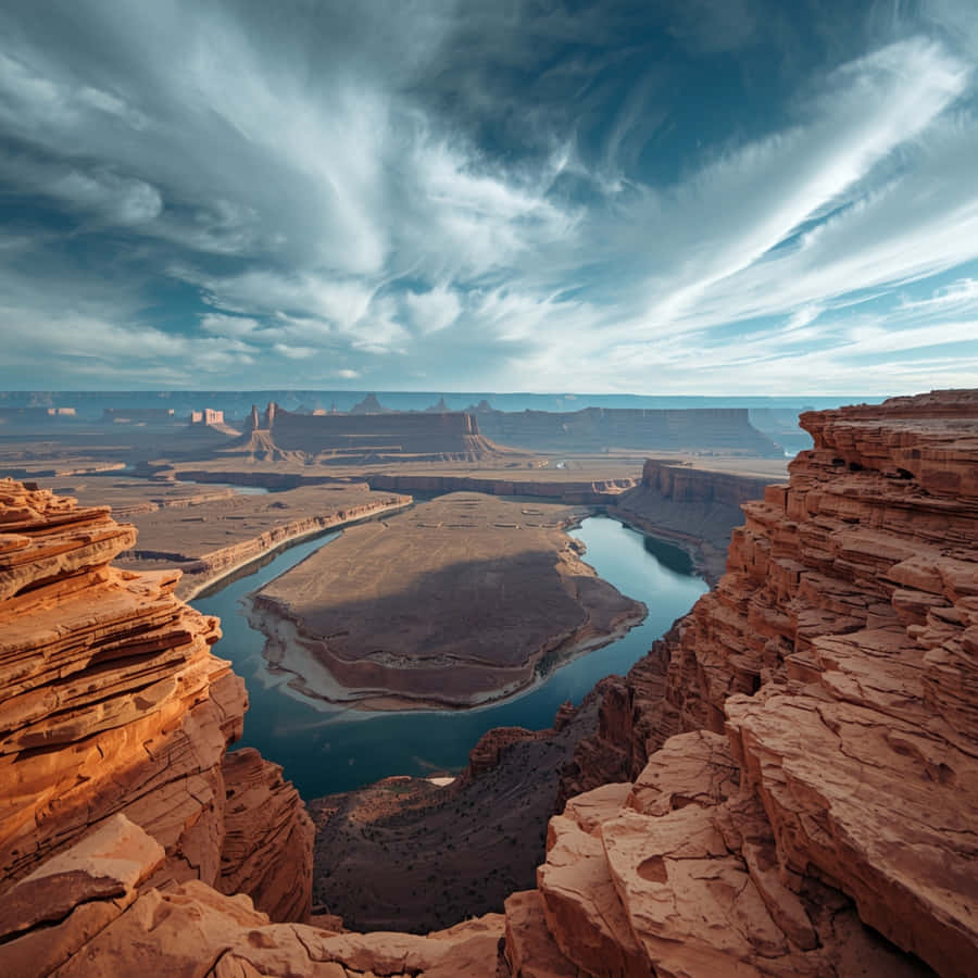 kloof,woestyn,rivier,hoefysterdraai,landskap,natuur,sandsteen,kranse,rotsformasie,skilderagtig,hemel,wolke,dramatiese hemel,lugfoto,suidwes,USA,arizona,geologie,erosie,reis