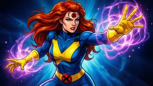 Jean Grey uit die klassieke X-Men-tekenprentreeks.