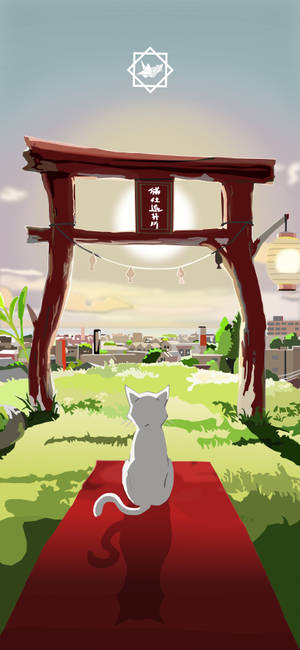 'n Snorhaar Weg Torii-hek agtergrond — iPhone 16e Muurpapier