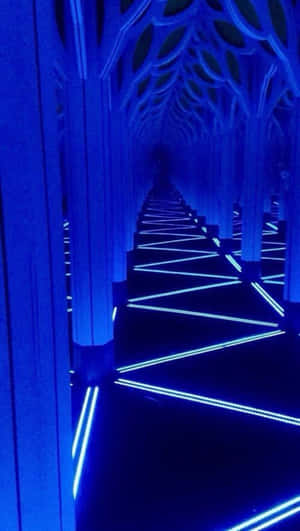 Neon Blou Estetiek prente — Neon blou Muurpapier