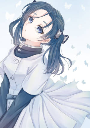 Aantreklike Demon Slayer Aoi Kanzaki-agtergrond — IQOO Pad Muurpapier