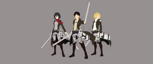 Aanval Op Titans Trio Minimalistiese Anime