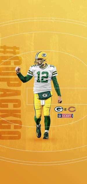 Aaron Rodgers NFL 2019 Plakkaat agtergrond — iPhone 14 Plus Muurpapier