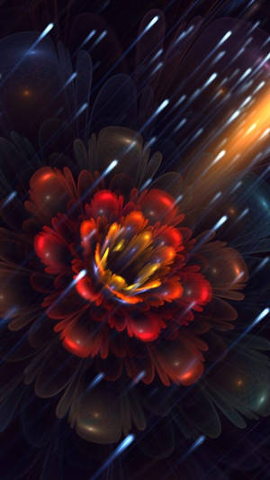 Abstracte iPhone Rooi Blom — Blom Muurpapier