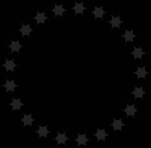 Jpg Swart En Wit Laai Sirkel Van Sterre Clipart Af - Ster Sirkel Vektor Png