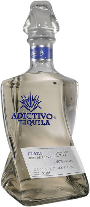 Adictivo Plata Tequila Deursigtige Bottel — Pixel 10 Muurpapier