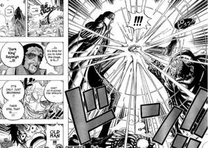 Admiraal Kizaru teen Rayleigh Manga Paneel agtergrond — Manga-paneel Muurpapier