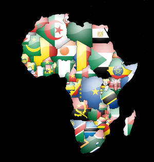 Afrika Kaart Met Vlae agtergrond — Galaxy Z Flip7 FE Muurpapier