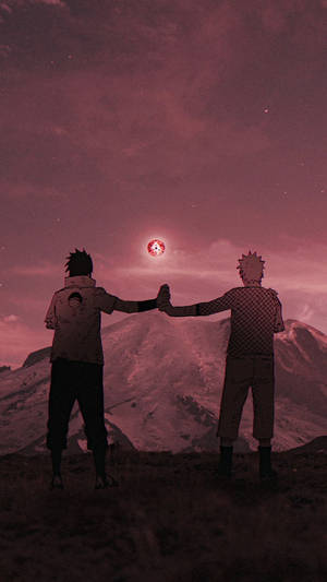 Agteraan Sig Sasuke Naruto iPhone Anime — Anime paartjie GIF Muurpapier