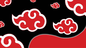 Akatsuki-logo gestileerde rooi wolke — Anime lessenaar Muurpapier