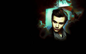 Donker Chris Colfer-agtergrond. — Neutraal Muurpapier