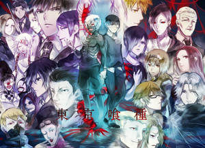 Al die Tokyo Ghoul Karakters agtergrond — Anime karakters GIF Muurpapier