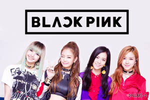 Blackpink-lede wat na die kant leun op wit agtergrond-agtergrond