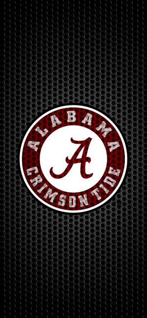 Alabama Crimson Tide Swart Metaalkuns-agtergrond — iPhone 14 Muurpapier