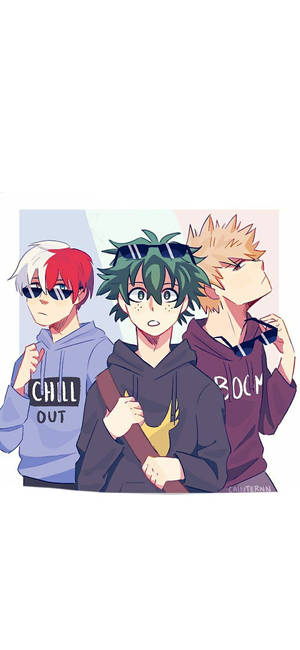 Deku X Todoroki X Bakugou — iPhone 11 Muurpapier