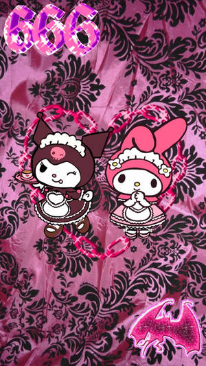 Alt Estetika Kuromi en Melody — Alternatiewe estetiek Muurpapier