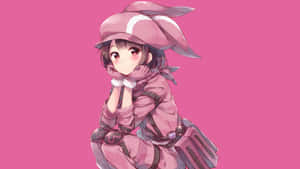 Alt Profielfoto Pienk Estetika — Snoesige anime meisie Muurpapier