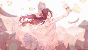 Anime dans pragtige pienk agtergrond — Anime dans Muurpapier